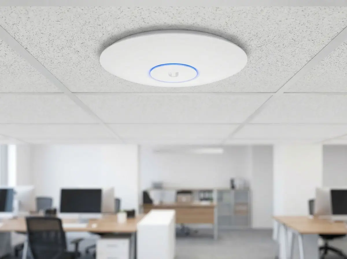 Illustrative ceiling-mounted access point used to explain access-point placement and service access