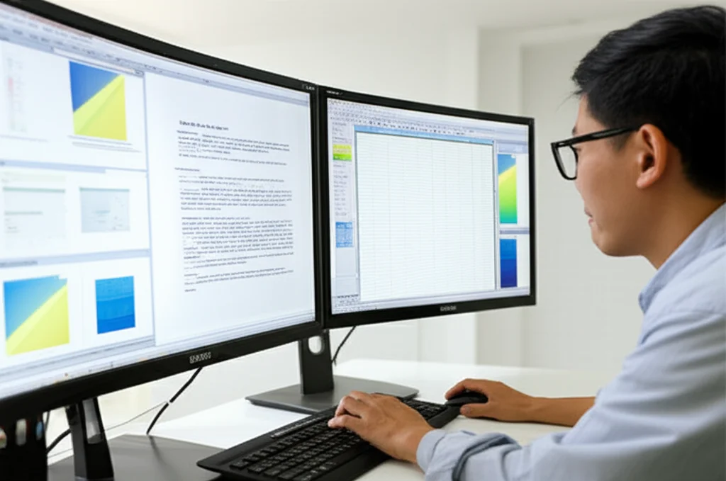 Professional translator working with computer-assisted translation tools